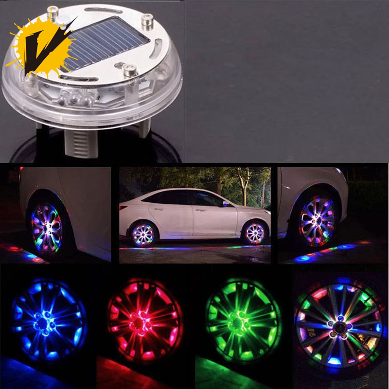VISPARKING Solar Car Tire Wheel Lights